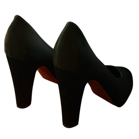 Marni Black Fabric Satin Pumps ~ Size 38.5 ~ High Block Platform Heels - Picture 5 of 14